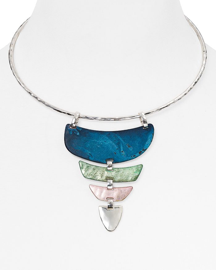Robert Lee Morris Soho Stacked Patina Wire Collar Necklace 17