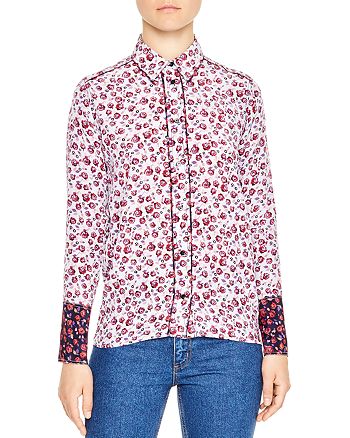 Sandro Lolita Floral-Print Silk Shirt | Bloomingdale's