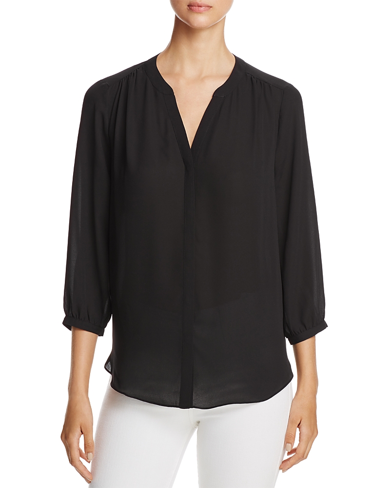 Nydj Pintuck Back Blouse In Black