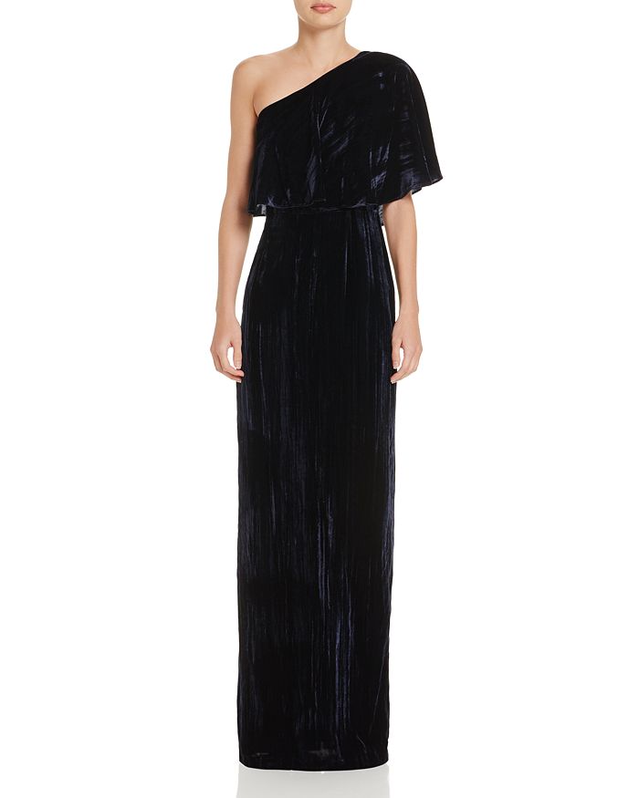 Adrianna Papell One-Shoulder Velvet Gown | Bloomingdale's