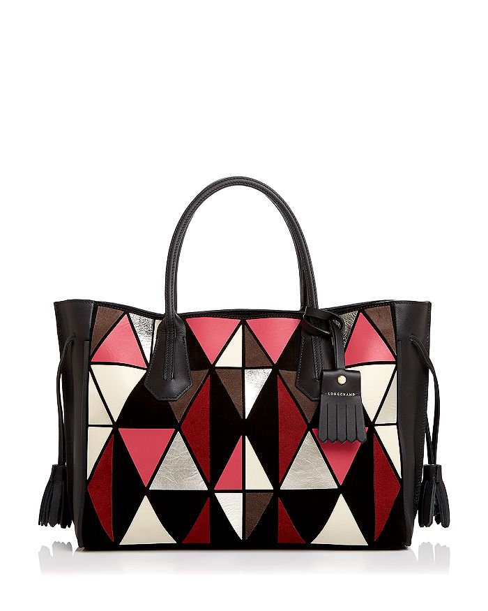 Longchamp Penelope Arty Medium Leather and Suede Tote | Bloomingdale's