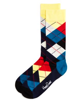 Happy Socks Argyle Socks In Blue/Yellow | ModeSens