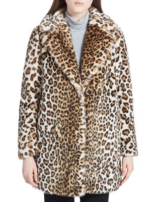 Arriba 35+ imagen calvin klein faux fur leopard coat