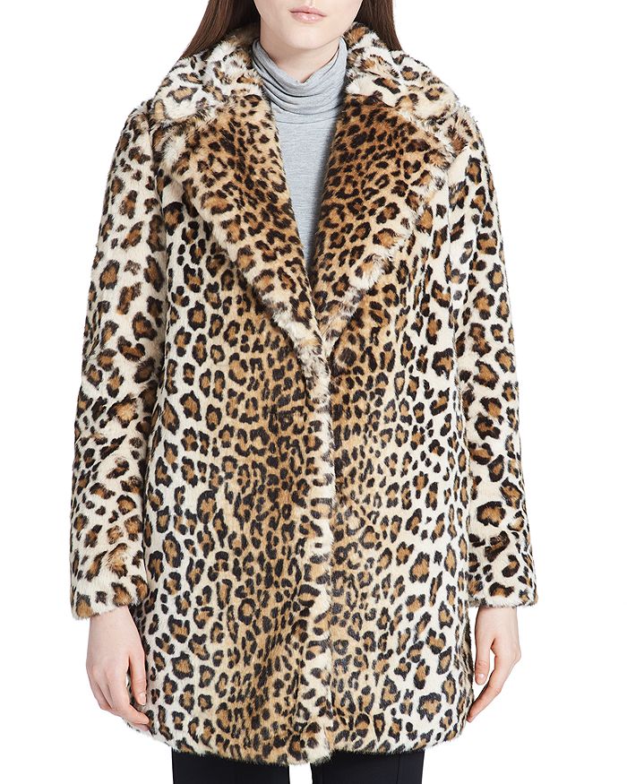 Calvin Klein Faux-Fur Leopard Coat | Bloomingdale's