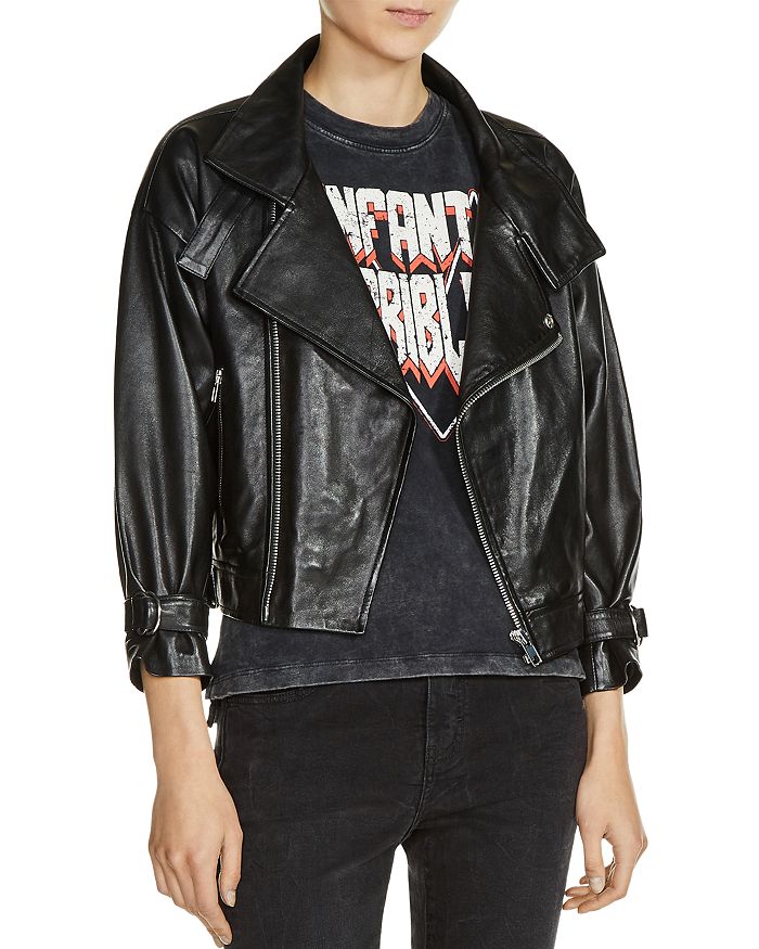 Maje Beline Leather Jacket Bloomingdale s