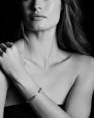 Classic Cable Bracelet in Sterling Silver with 14K Yellow Gold , 5mm