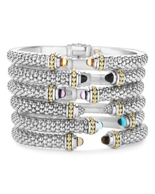 18K Gold and Sterling Silver Rittenhouse Gemstone Cuffs, 8mm