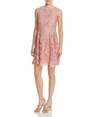 bloomingdale's pink lace dress
