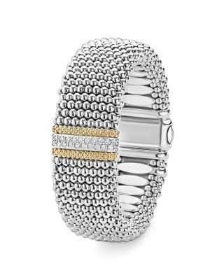 18K Gold & Sterling Silver Diamond Lux Single Station Bracelet, 23mm