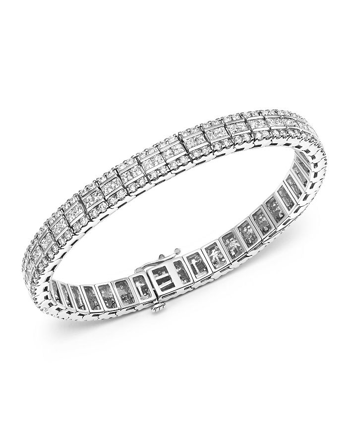 Bloomingdale's Diamond Triple Row Bracelet In 14k White Gold, 7.90 Ct. T.w. - 100% Exclusive