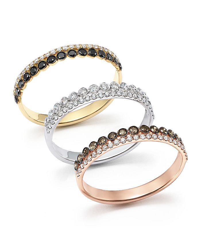 Bloomingdale's Diamond Two Row Band In 14k White Gold,.30 Ct. T.w - 100% Exclusive In White