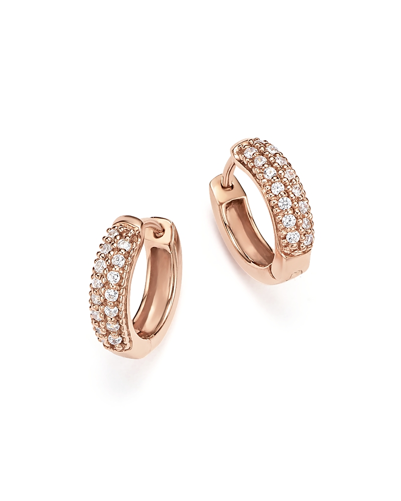 Bloomingdale's Fine Collection Diamond Mini Hoop Earrings in 14K Rose Gold, .15 ct. t. w. - Exclusive