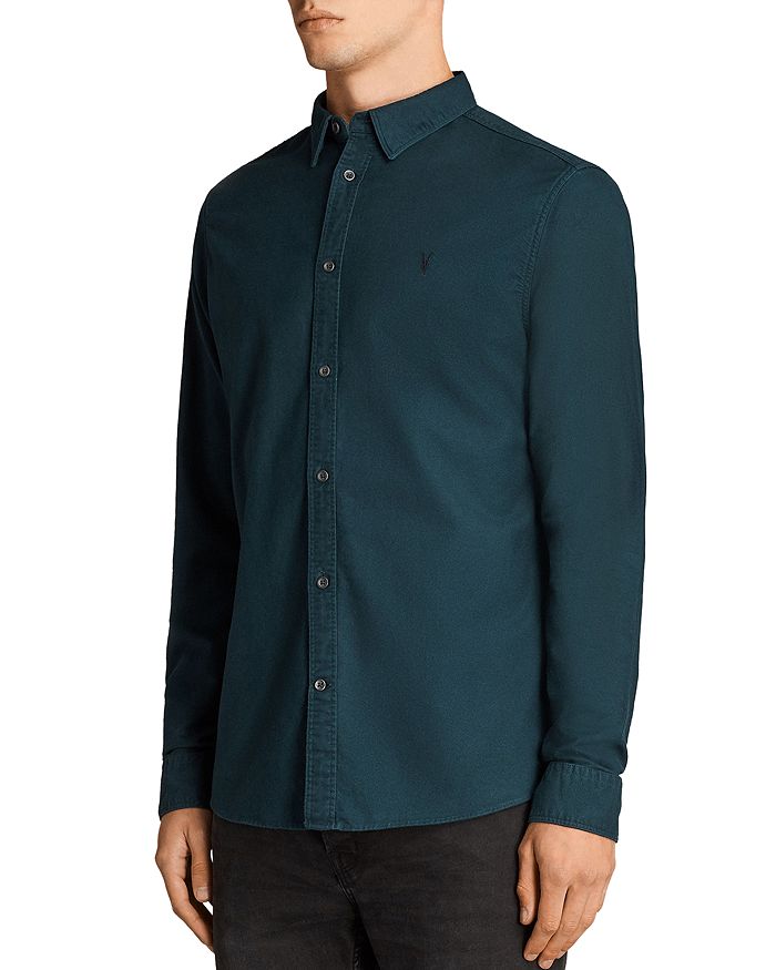 Allsaints Huntingdon Slim Fit Buttondown Shirt In Oil Blue ModeSens