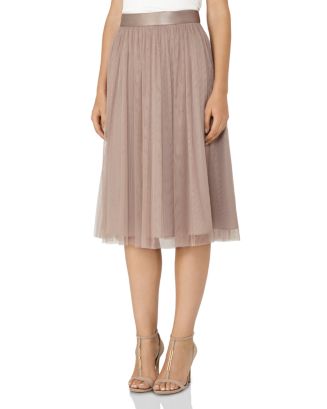 REISS Crystal Pleated Tulle Midi Skirt | Bloomingdale's