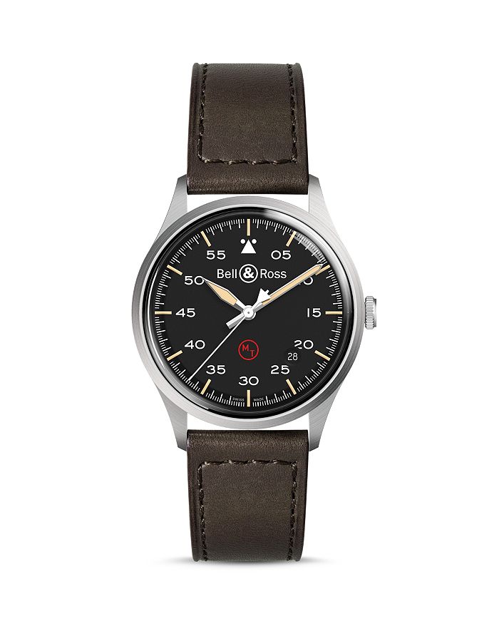 Bell & Ross Br V1-92 Military Watch, 38.5mm In Black/brown