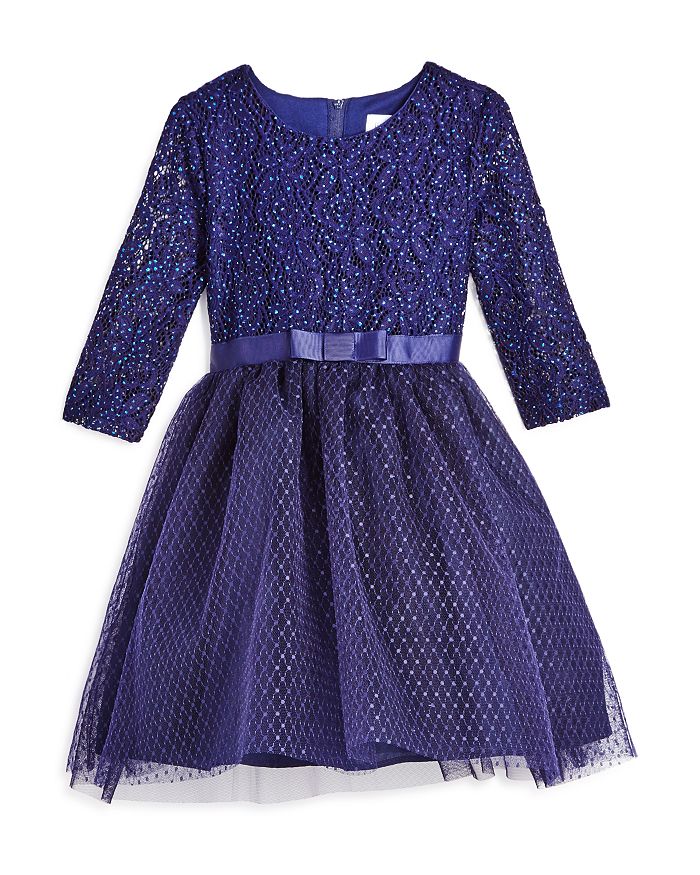 Us Angels Girls' Floral Lace Paneled Dress  Red Size 16