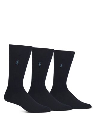 Solid Ribbed Dress Socks, Pack of 3