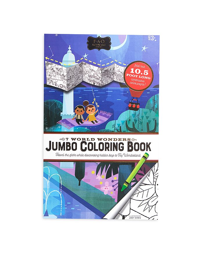 FAO Schwarz Seven World Wonders Jumbo Coloring Book - Ages 3+