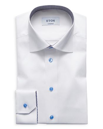 Eton Bulldog Contrast Collar Regular Fit Dress Shirt | Bloomingdale's