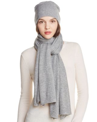 Angelina Cashmere Solid Scarf and Slouch Hat - Exclusive