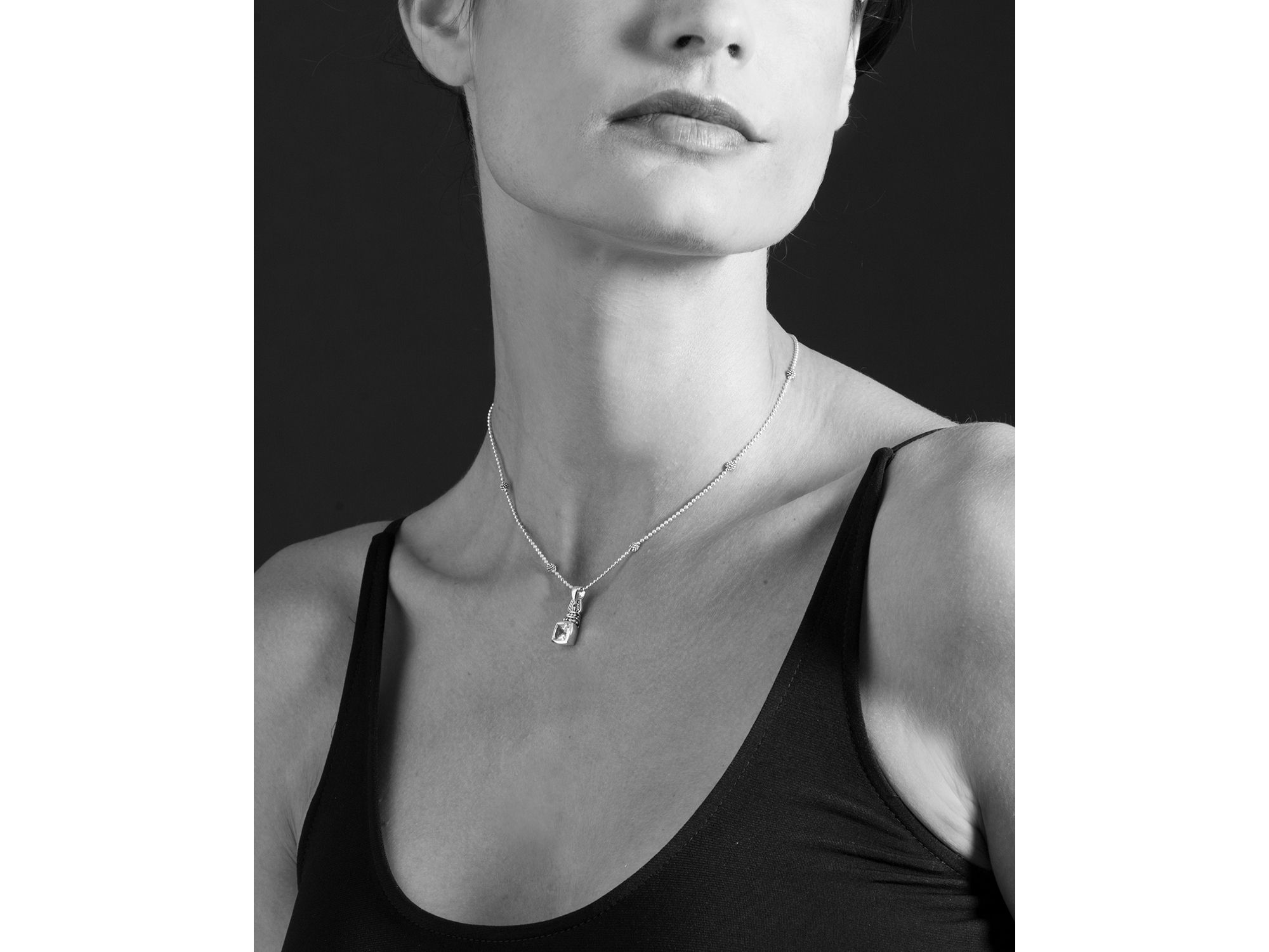 18K Gold and Sterling Silver Rittenhouse Necklace with Amethyst, 16" — Image 3