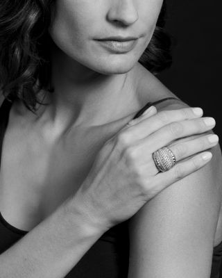 18K Gold and Sterling Silver Diamond Lux Large Ring 