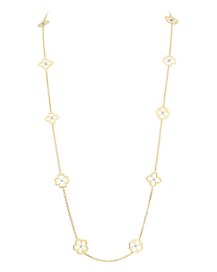 Gumuchian 18k Yellow Gold Diamond Small Multi Motif G Boutique Necklace, 34 In White/gold