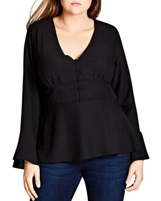 City Chic Plus - Bell Sleeve Top