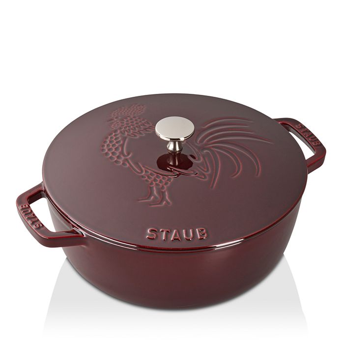 Shop Staub 3.75-quart Essential French Oven, Rooster Lid In Red