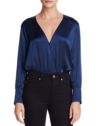Cami Nyc Allison Crossover Silk Bodysuit Bloomingdale S