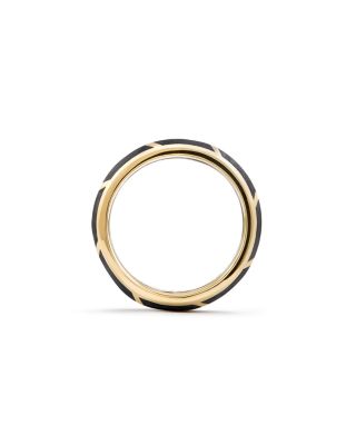 Men's Forged Carbon Band Ring in 18K Gold