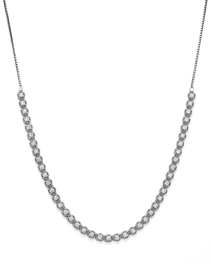 Bloomingdale's Diamond Beaded Bolo Necklace In 14k White Gold, 3.50 Ct. T.w. - 100% Exclusive