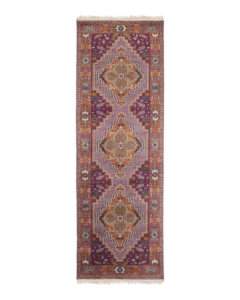 Surya Zeus Runner Area Rug, 2'6 X 8' In Eggplant/rust/lime