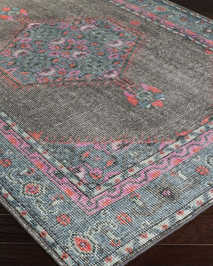Shop Surya Zahra Area Rug, 3'6 X 5'6 In Charcoal/teal/pink