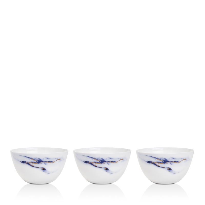 Prouna Marble Nut/olive Bowls, Set Of 3 In Azure