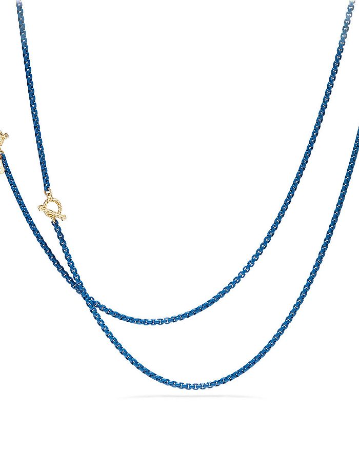 David Yurman Dy Bel Aire Chain Necklace With 14k Gold Accents In Dark Blue/gold