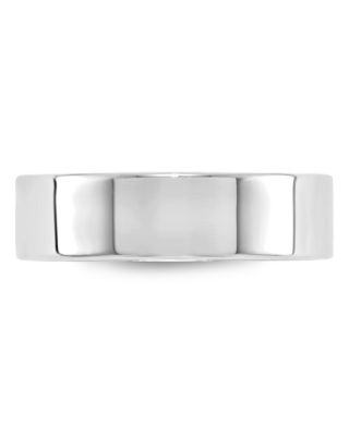 Men's 6mm Lightweight Flat Band in 14K White Gold 