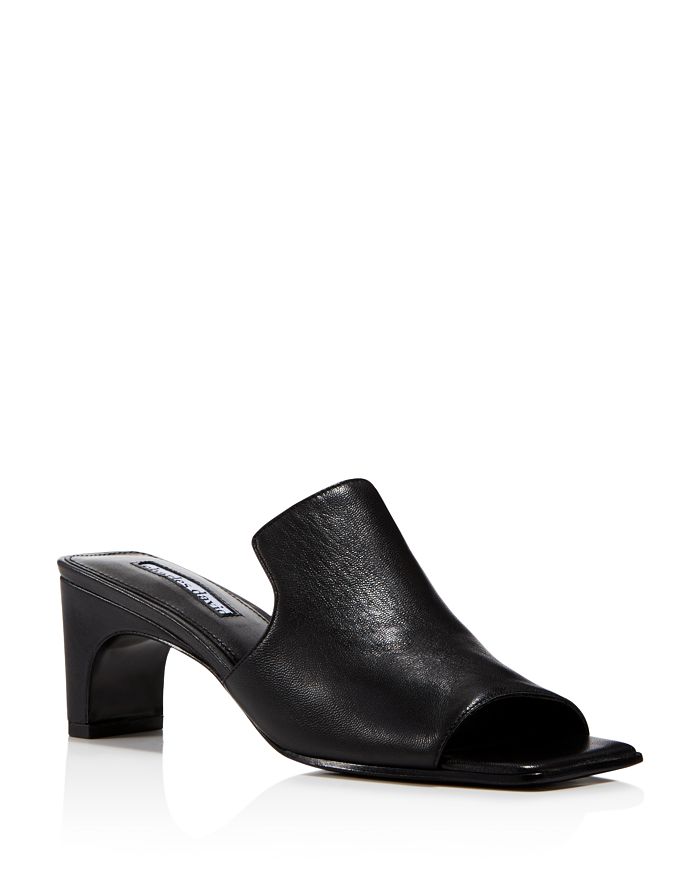 Charles David Women's Herald Leather Mid Heel Slide Sandals ...