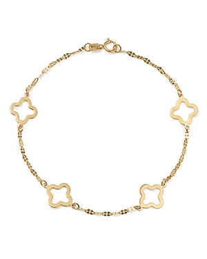 Bloomingdale's Made in Italy Quatrefoil Station Bracelet in 14K Yellow Gold - 100% Exclusive