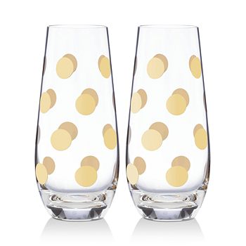 kate spade new york Pearl Place Stemless Champagne Flute, Set 2 |  Bloomingdale's