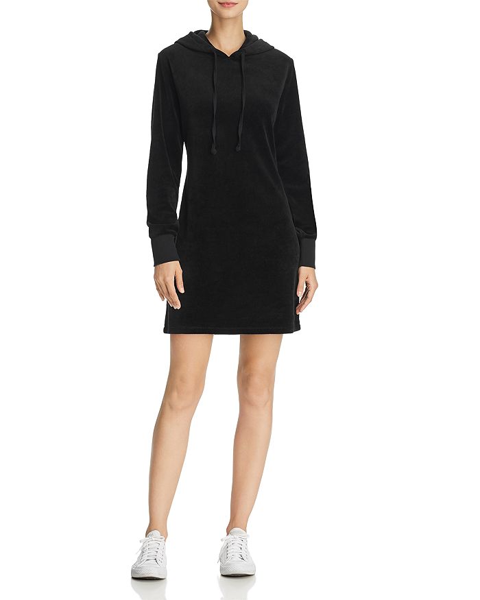 Juicy Couture Black Label Velour Hooded Sweatshirt Dress | Bloomingdale's