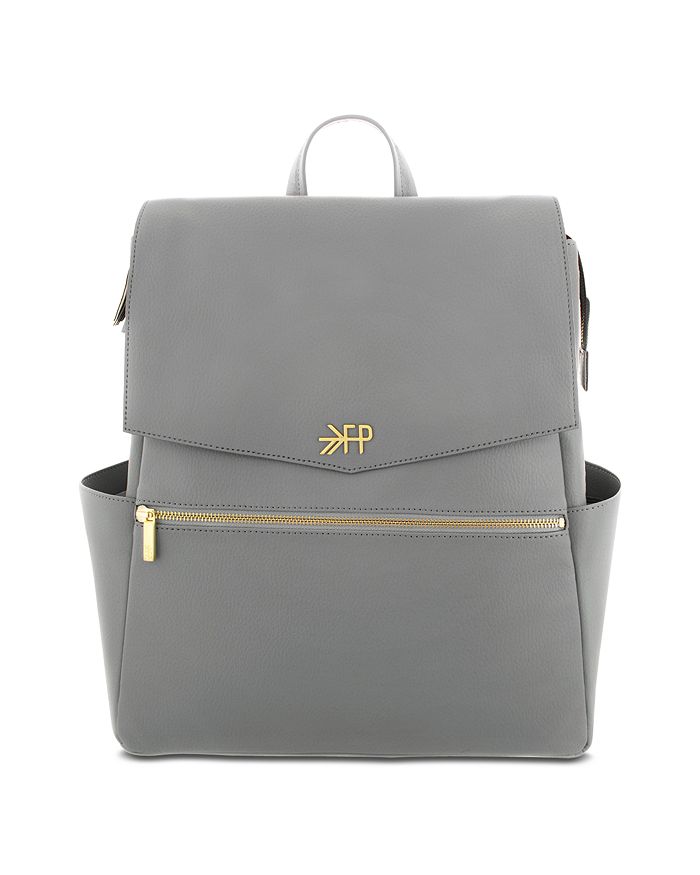 Freshly Picked Kids' Faux-leather Diaper Bag In Stone