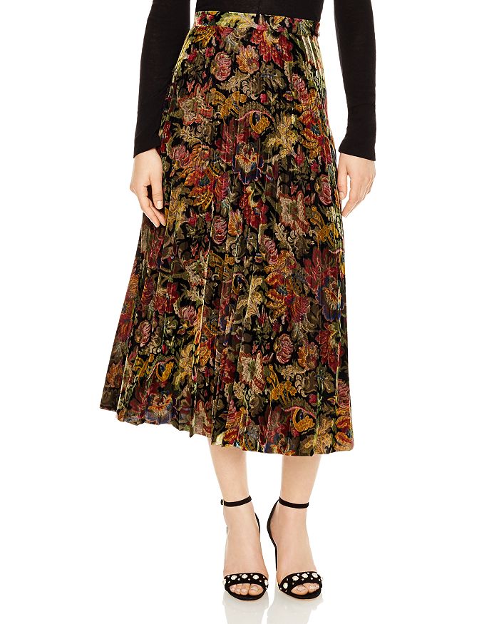 Velvet floral skirt 2025