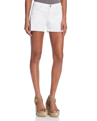 womens white distressed shorts