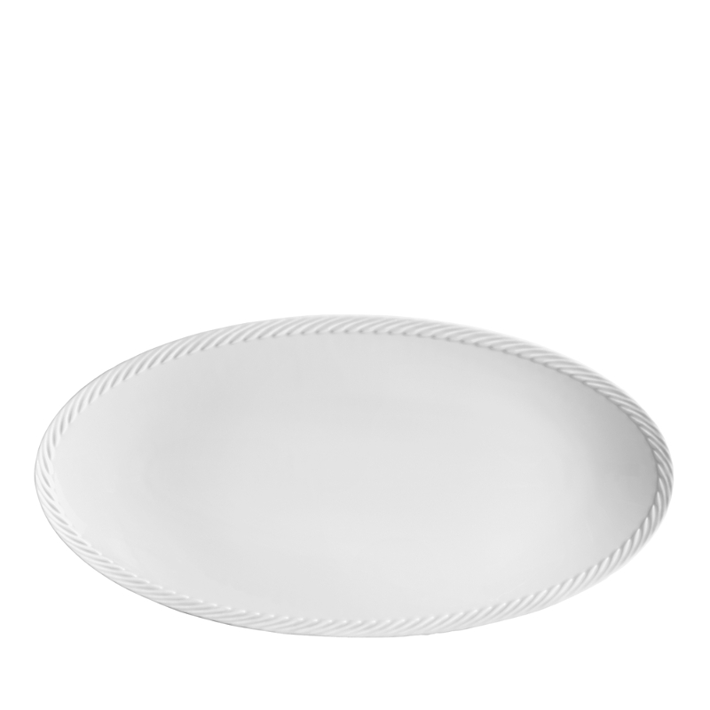 L'objet Corde Oval Platter In White