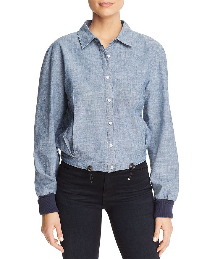 Kenneth Cole Chambray Boxy Button-Down Top | Bloomingdale's