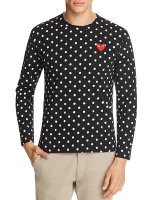 comme des garcons play long sleeve polka dot tee