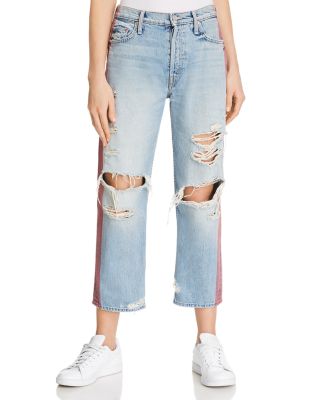 mother jeans with side stripe