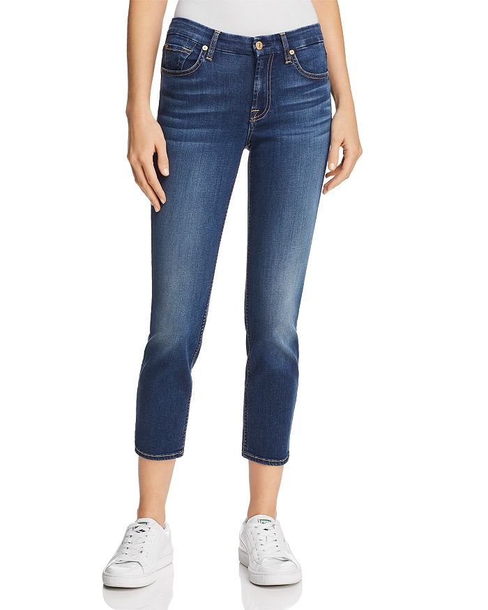 7 For All Mankind Kimmie Mid Rise Cropped Straight Jeans in Duchess ...