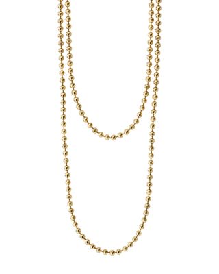 Lagos Caviar Gold Collection 18K Gold Ball Chain Necklace, 34